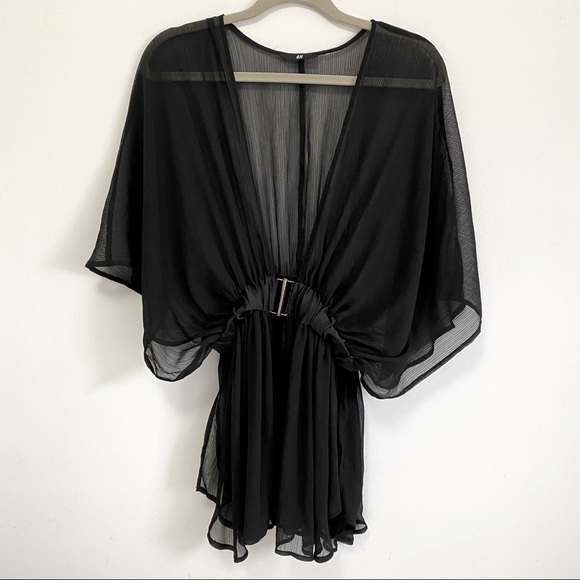 H&M Tops - H&M black sheer top with front clasp